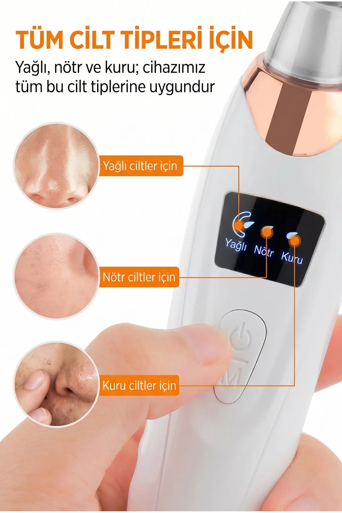 Ciltella Vakumlu Siyah Nokta ve Gözenek Temizleme Cihazı